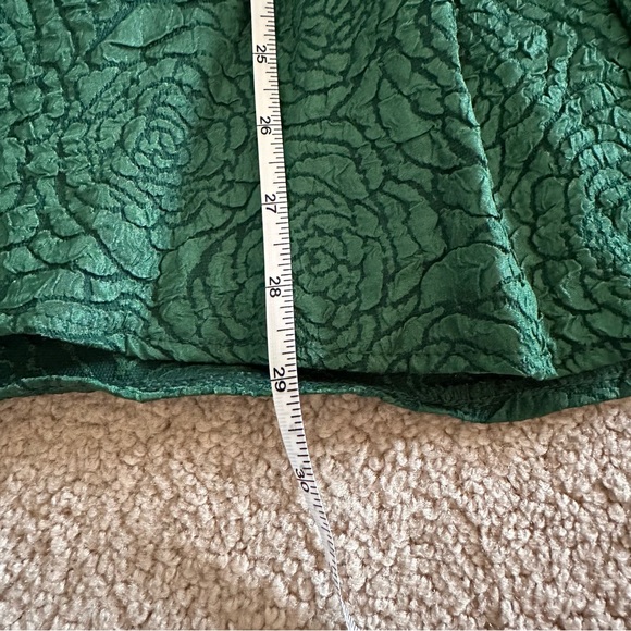 Lulus Loving is Easy Emerald Green Jacquard Pleated Skater Dress - Picture 8 of 9